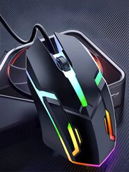 USB o'yin sichqonchasi simli, RGB yoritish bilan