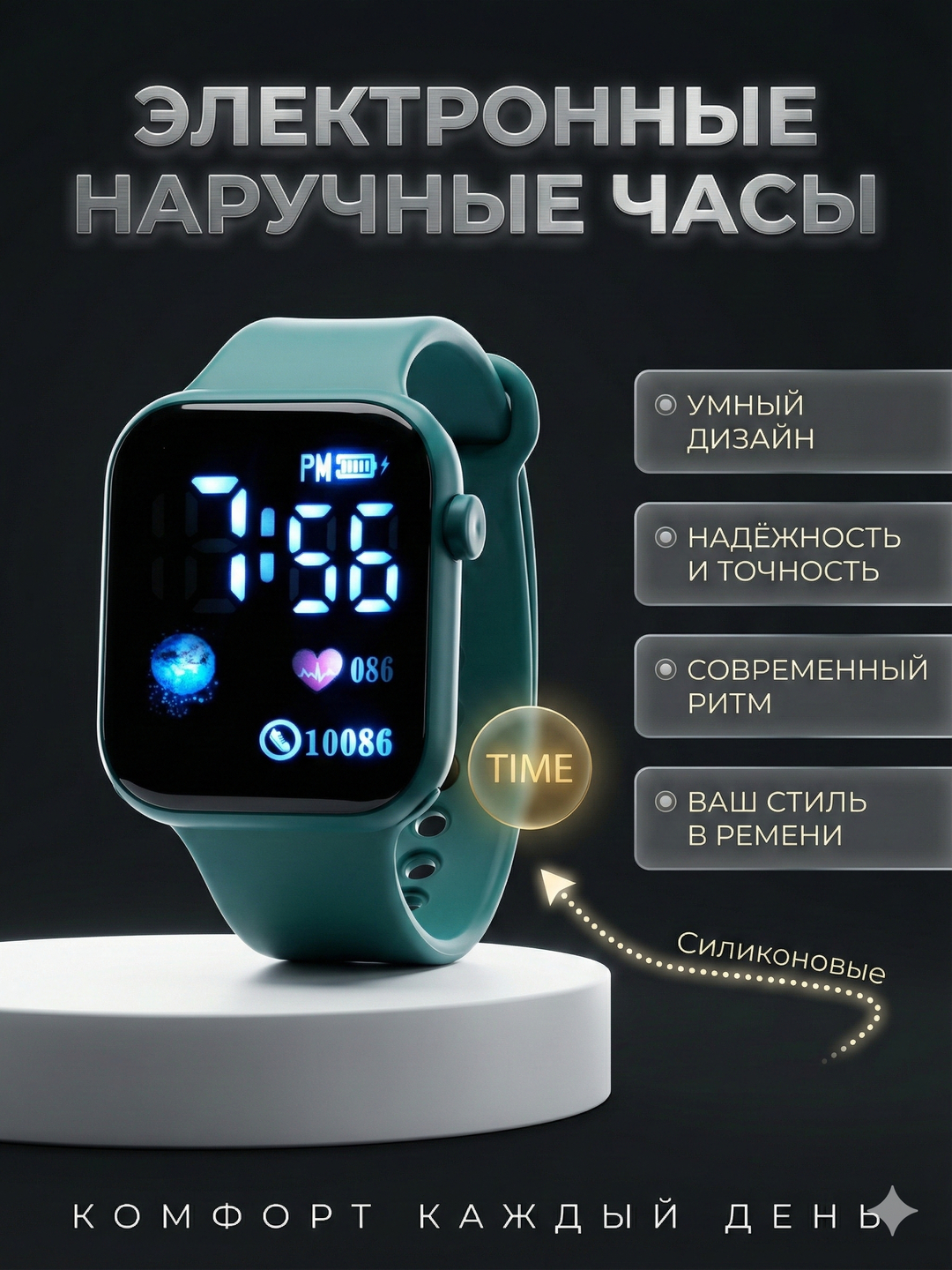 Elektron qo'l soati, LED