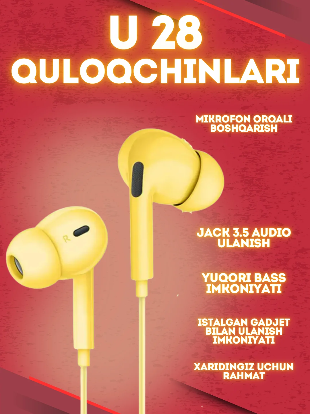 3.5 mm simli quloqchinlar, Super BASS, mikrofonli