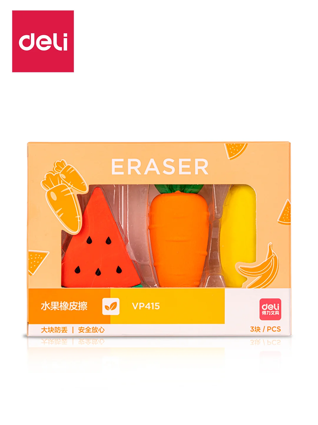 O'chirg'ich, to'plamda 3 dona VP415 (sabzi+tarvuz+banan) Deli, 415-VP