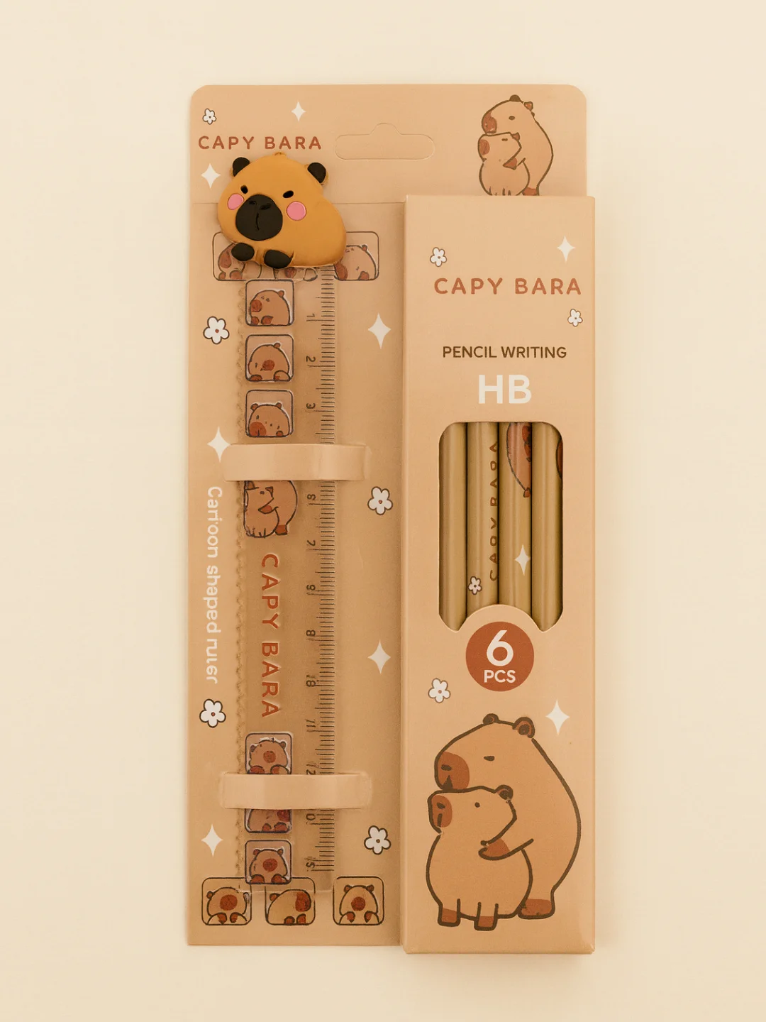 Kantselyariya to'plami - 6 ta qalam va o'lchagich