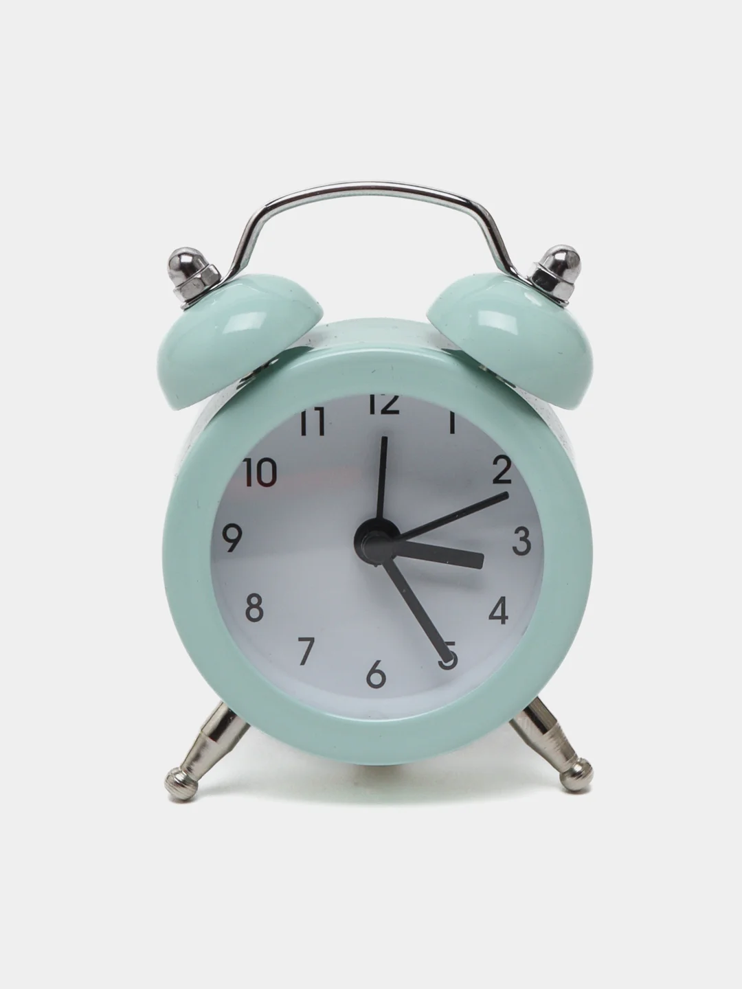 Mini stol budilnik, analog, 7×5 sm, qo'ng'iroqli ixcham dekorativ budilnik, metall qoplama
