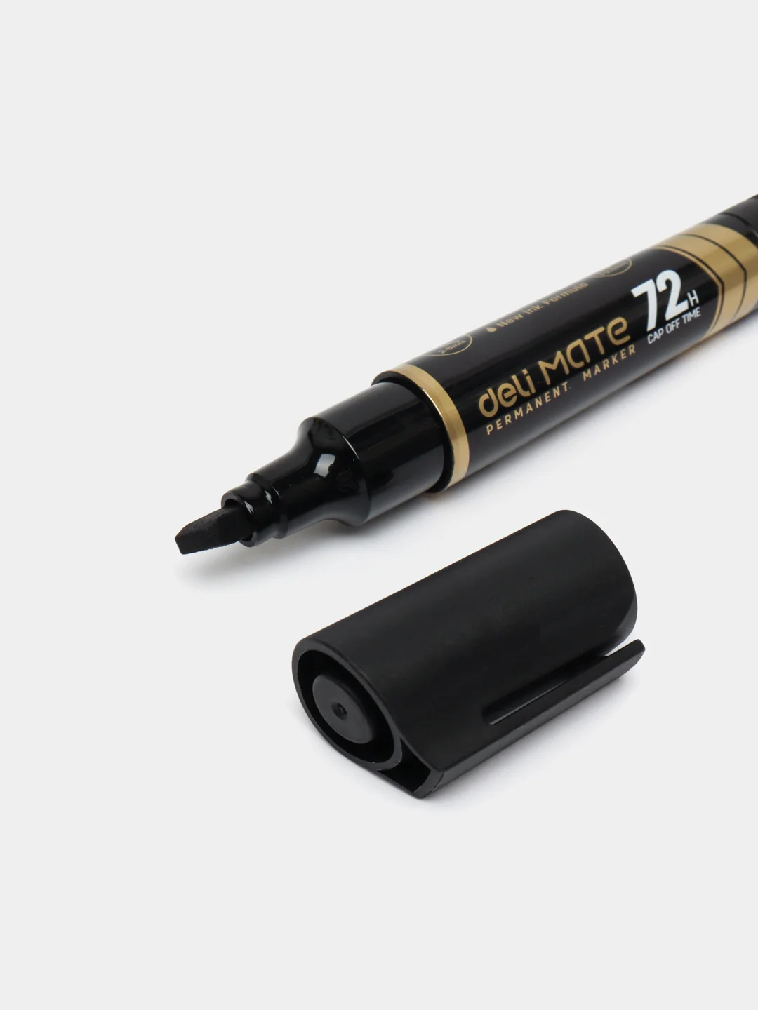 Doimiy marker, 2 tomon, qora, U72-BK Deli